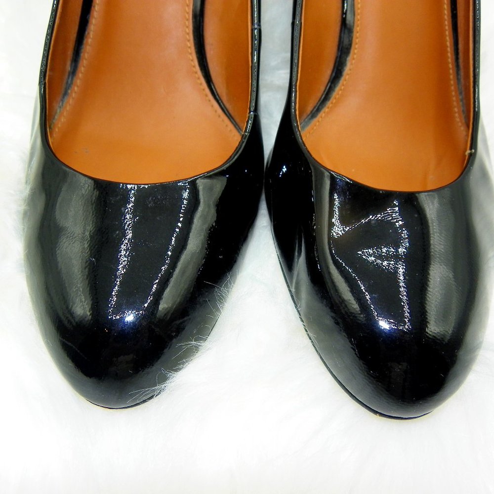 COACH BLACK PATENT WEDGE HEEL SZ 9